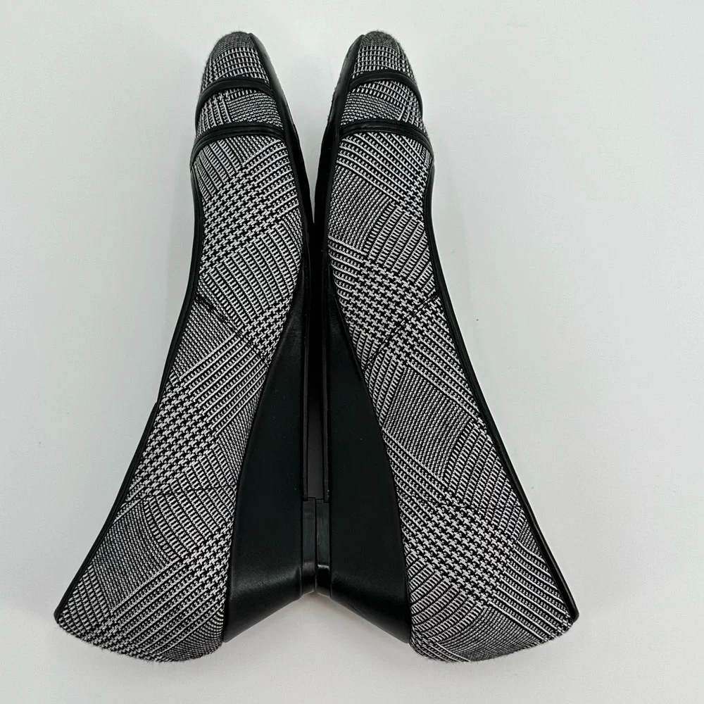 C.P. Company Women’s Robin Black & White Fabric & Patent Comfort Wedges Sz 9.5M